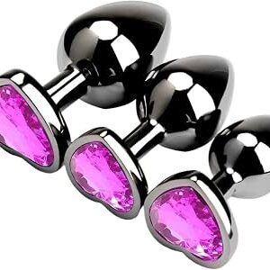 3-Piece Jeweled Metal Butt Plug Training Set | maletoy.pk